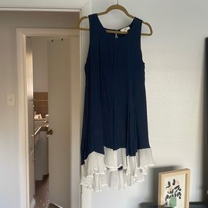 Navy and white entro dress